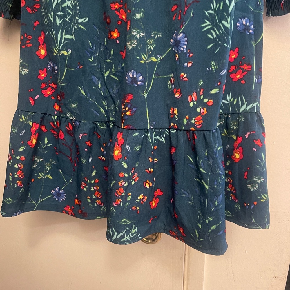 🚨New NY Collection Printed Smocked Sleeve Midi Dress - Picture 6 of 6